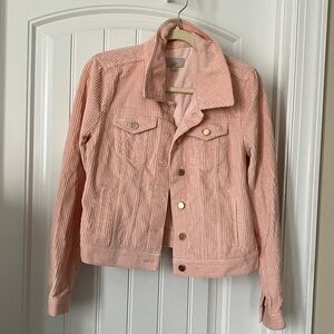 LOFT Blush Corduroy Jean Jacket